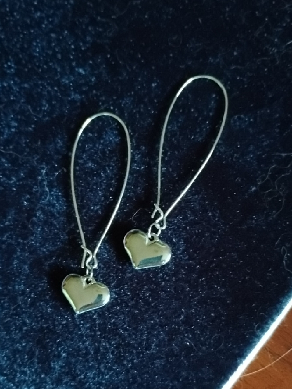 Hand Crafted Silver Heart Drop Dangle Earrings